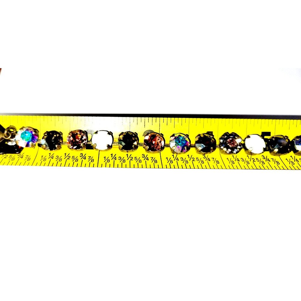Swarovski Crystal Embellished Tennis Bracelet Adjustable to 7.75" Multicolored - Picture 10 of 11